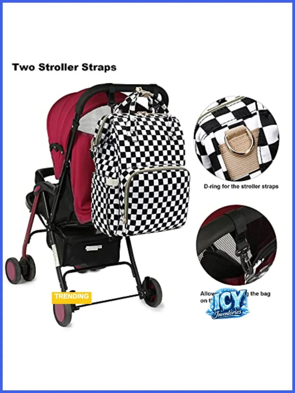 Waterproof Diaper Bag Backpack with Insulated Bottle Pockets, Large Nappy Bag
